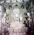 Photograph of statues in Dunhuang Mogao Cave 420 taken by Raghu Vira in 1955.