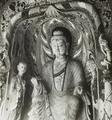 Photograph of Dunhuang Mogao cave 290, main statue grouping, taken by Desmond Parsons in 1935.