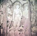 Photograph of statues in Dunhuang Mogao Cave 444 taken by Raghu Vira in 1955.