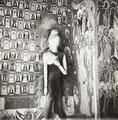 Photograph of a bodhisattva in Dunhuang Mogao Cave 249 taken by Irene Vincent in 1948.