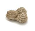 Three spiral curls made of stucco. They represent the hair of the Buddha which, according to legend, grew back curly after he shaved his head as a sign of his renunciation of earthly life. The curls were made using a mould similar to MAS.410.;