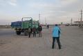 IDP Field Trip: Rachel Roberts filming at Lunnan, on the desert road across the Taklamakan.