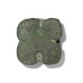 Quatrefoil-shaped button made of cast bronze;