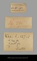 Three labels written by Stein to identify manuscripts found at Khadalik.