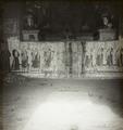 Photograph of Dunhuang Mogao cave 144, western wall showing donors below niche, taken by Desmond Parsons in 1935.
