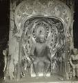 Photograph of Dunhuang Mogao cave 254, main statue grouping, taken by Desmond Parsons in 1935.