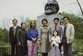 Wang Xu and Wang Yarong (visiting scholars), Frances Wood, Beth and Lucy McKillop, Luo Youpei and Guan Yuanbo (Sichuan Peoples Publishing House), Highgate Cemetery, London April 1989.