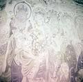 Photograph of a wall painting in Dunhuang Mogao Cave 158 taken by Raghu Vira in 1955.