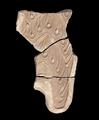 Fragment of a mould for making a vesica with a flame-pattern border. Made of stucco. For the second part of the object see MAS.409b;