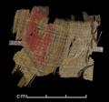 Fragment of painted textile probably from Dunhuang.